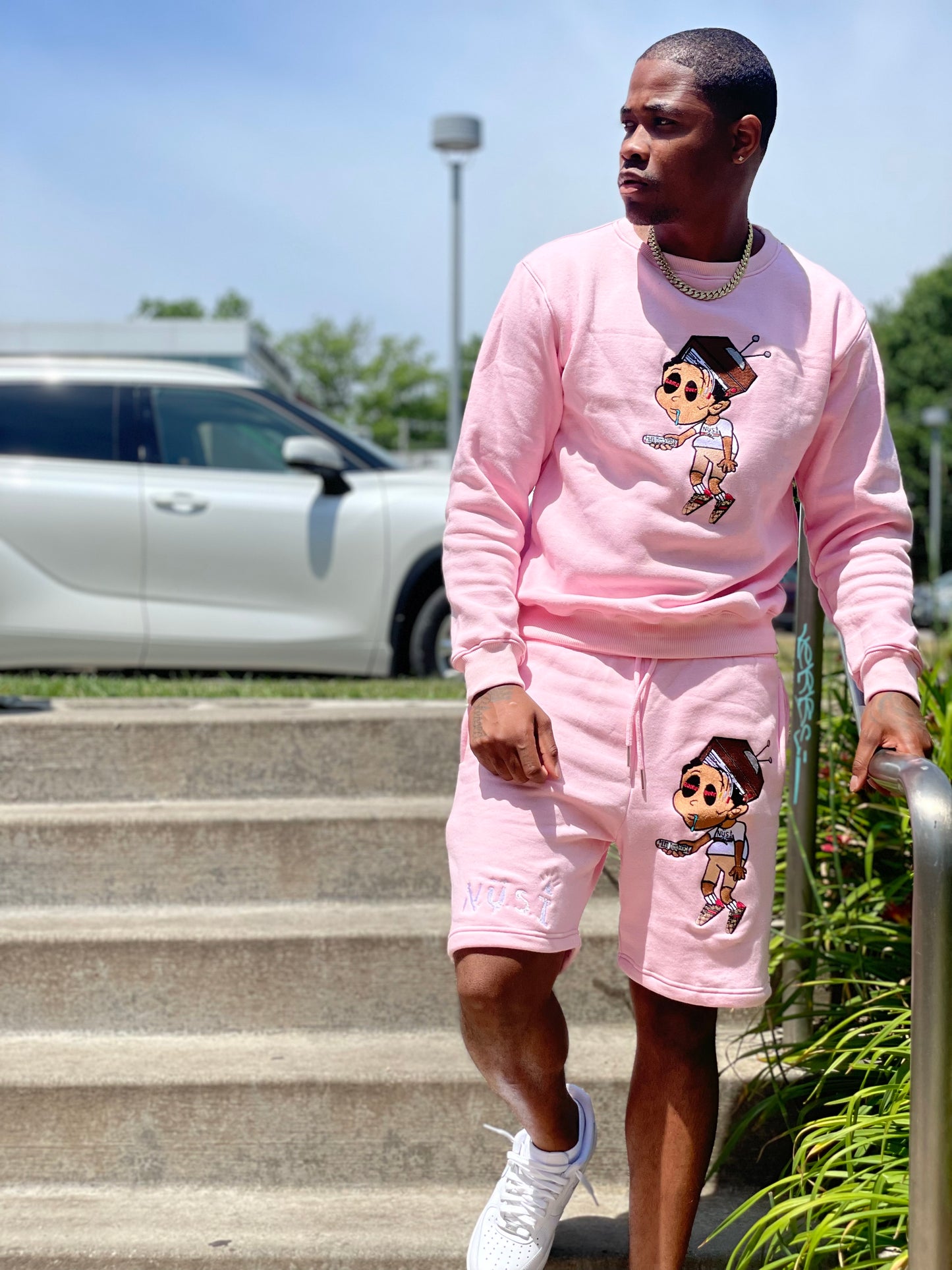 (Pink) Unisex Short Set